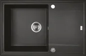 Zlewozmywaki - Zlewozmywak Laveo SBEA711T ZLEW MEGALO GRANITOWY CZARNY 50X78 1KOM + OC, SYFON, BATERTIA BKZ_768// ZL.KUCH.SBEA711T - miniaturka - grafika 1
