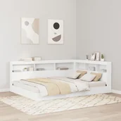 Łóżka - vidaXL Łóżko z półką Białe 160x200 cm Drewno inżynieryjne - miniaturka - grafika 1