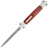 Noże - Nóż automatyczny Dulotec OTF Italian Stiletto Wood / Aluminium, Satin 3Cr13MoV (K186A-W) - miniaturka - grafika 1