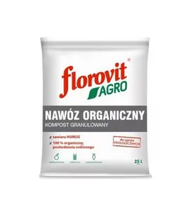Nawóz organiczny kompost granulowany 25L Florovit Agro - Nawozy ogrodnicze - miniaturka - grafika 1