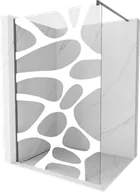Ścianki i drzwi prysznicowe - Mexen Kioto ścianka prysznicowa Walk-in 130 x 200 cm, biały wzór 8 mm, gun gray szczotkowany - 800-130-101-66-97 - miniaturka - grafika 1