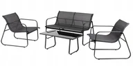 Sofy ogrodowe - mebli ogrodowych czarny Sofa, 2 fotele, stolik Na taras i do ogrodu - miniaturka - grafika 1