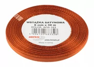 Pasmanteria - Brewis Wstążka dekoracyjna satynowa 6mm/32m miedziana 161 - miniaturka - grafika 1
