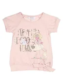 Bluzki dla dziewczynek - Dziewczęca tunika z krótkim rękawem i kokardką Kanz r.80 - miniaturka - grafika 1