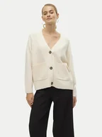 Swetry damskie - Vero Moda Kardigan Boom 10320457 Beżowy Loose Fit - miniaturka - grafika 1