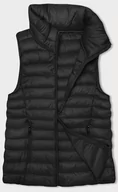 Kamizelki damskie - PIKOWANY BEZRĘKAWNIK DAMSKI CZARNY (5M9155-392) - J STYLE - miniaturka - grafika 1