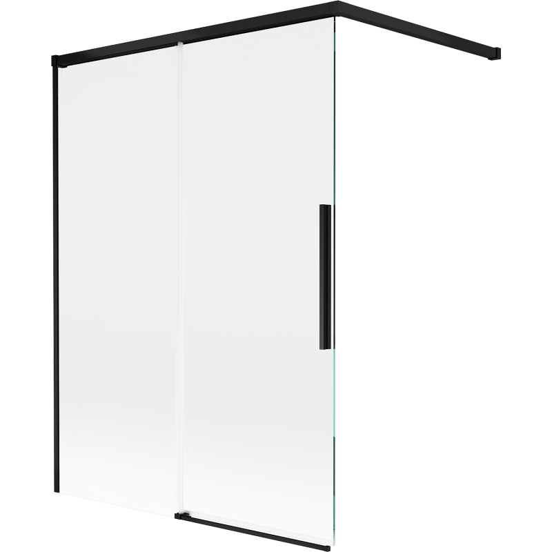 Mexen Rox parawan nawannowy 2-skrzydłowy rozsuwany 120 x 150 cm, transparent, czarny - 8C9-120-003-70-00