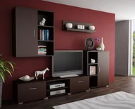 Meble do sypialni - Komplet mebli pod TV ELIOR Pixelo 7X, brązowy, 35x150x40 cm - miniaturka - grafika 1
