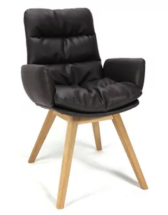 Krzesło tapicerowane drewniane nóżki Johan arm wooden - Krzesła - miniaturka - grafika 1