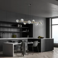 Lampy sufitowe - Euluna Lampa wisząca Glassy, 8-punktowa, czarny/złoty/grafitowy - miniaturka - grafika 1