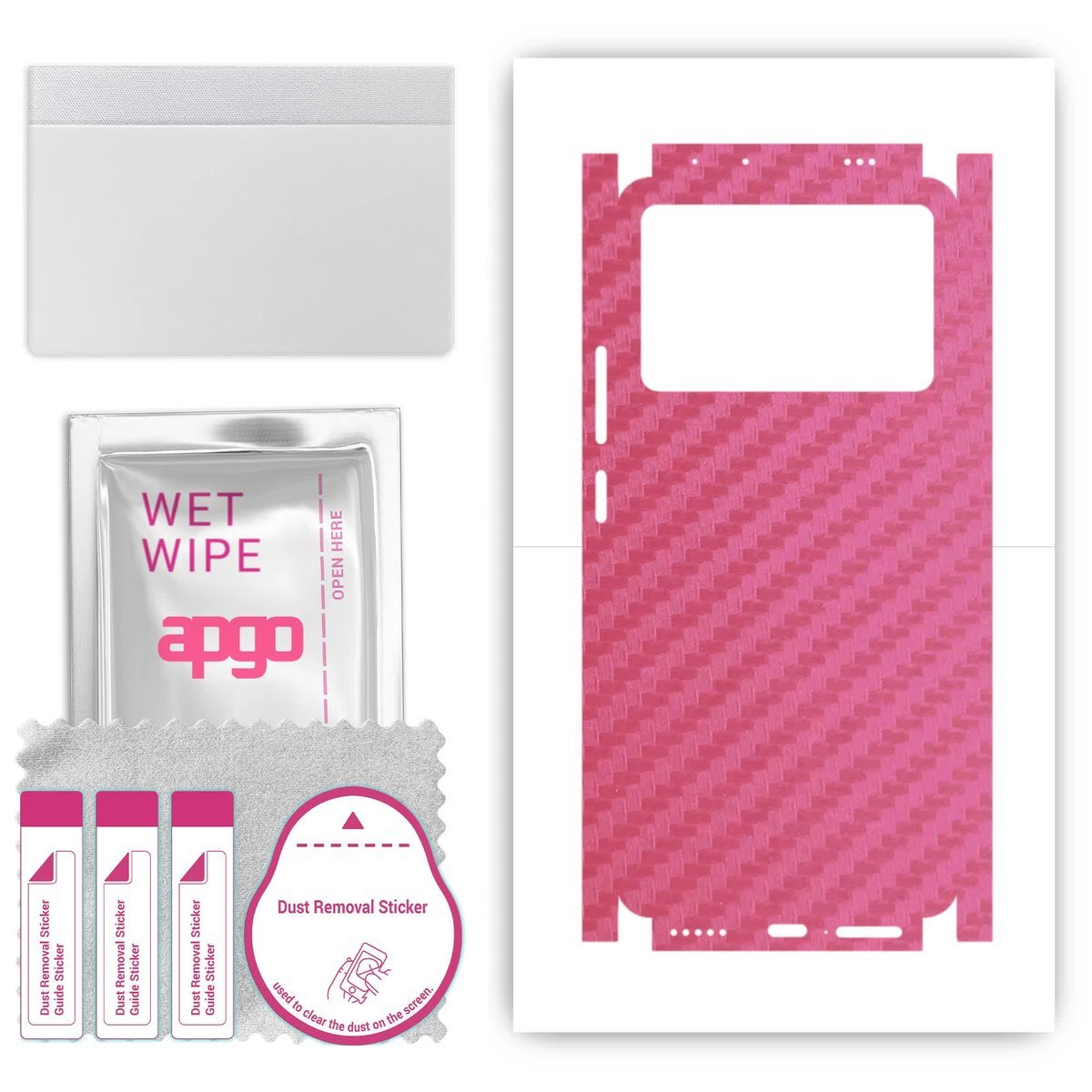 Folia naklejka skórka strukturalna na TYŁ+BOKI do Xiaomi Poco X6 Pro - Carbon Różowy - apgo SKINS