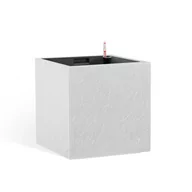 Donice - Flower Lover Doniczka samonawadniająca Cubico Stone biały, 27 cm - miniaturka - grafika 1