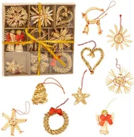 Bombki - Springos Ozdoby choinkowe, bombki słomiane 27 szt. brązowe UNIWERSALNY - miniaturka - grafika 1