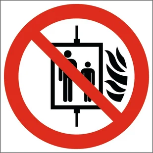 Tabliczka ZAKAZ UŻYWANIA WINDY W RAZIE POŻARU 20x20cm PCV 1mm - Akcesoria BHP - miniaturka - grafika 1