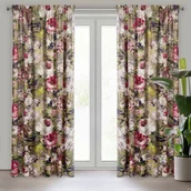 Zasłony - Zasłona gotowa na taśmie marszczącej AMELIE 270 x 140 cm beżowy/amarant - miniaturka - grafika 1