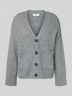 Swetry damskie - Kurtka z dzianiny o kroju oversized z listwą guzikową model ‘OTTI’ - miniaturka - grafika 1