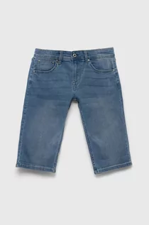 Spodnie i spodenki dla chłopców - Pepe Jeans szorty jeansowe dziecięce PJL BJ Denim kolor niebieski regulowana talia - grafika 1