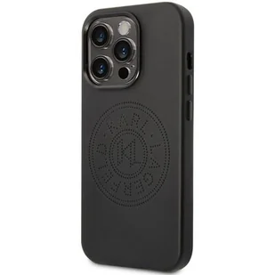 Karl Lagerfeld  Obudowa dla telefonów komórkowych Leather Perforated Logo na Apple iPhone 14 Pro Max KLHCP14XFWHK Czarny - Etui i futerały do telefonów - miniaturka - grafika 1