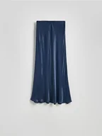 Spódnice - Reserved - Spódnica midi z satynowym wykończeniem - granatowy - miniaturka - grafika 1
