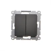 Inne akcesoria elektryczne - Przycisk podwójny Kontakt-Simon 54 DP2.01/49 zwierny bez piktogramu moduł 10AX, 250V~, szybkozłącza czarny - miniaturka - grafika 1