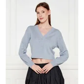 Swetry damskie - GUESS Kardigan LYLA | Cropped Fit - miniaturka - grafika 1