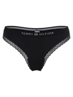 Majtki damskie - Tommy Hilfiger Stringi Kobiety Sztuczne włókno niebieski jednolity, S/M - miniaturka - grafika 1