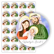 Akcesoria do pakowania - Świąteczne naklejki etykiety nalepki na święta Boże Narodzenie ma prezenty upominki paczki pod choinkę, arkusz 24 szt., drukant E-BN_13 - miniaturka - grafika 1