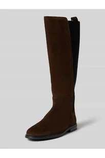 Kozaki z naturalnej skóry welurowej - Tommy Hilfiger - Kozaki damskie - miniaturka - grafika 1