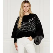 Swetry damskie - Karl Lagerfeld Ponczo | Loose fit - miniaturka - grafika 1