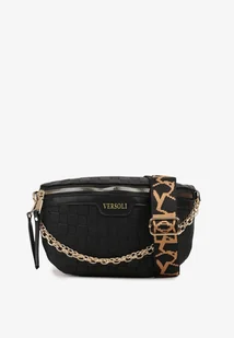 Czarna Tłoczona Nerka Ozdobiona Łańcuszkiem z Napisem Liorene - Nerki - miniaturka - grafika 1