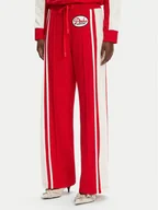 Spodnie sportowe damskie - PINKO Spodnie dresowe Jacob 105272 A2MD Czerwony Relaxed Fit - miniaturka - grafika 1