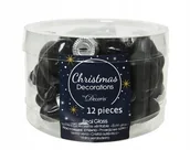 Bombki - Bombki choinkowe czarne gwiazdki zestaw 12 szt. - miniaturka - grafika 1