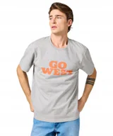 Koszulki męskie - T-shirt Wrangler GRAPHIC TEE 112364087 Mid Grey Mel L - miniaturka - grafika 1