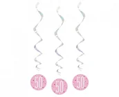 Balony i akcesoria - Dekoracja wisząca Glitz 50, groszki, różowa, 81 cm, 6 sztuk - miniaturka - grafika 1