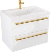 Szafki łazienkowe - Szafka z Umywalką ATHOS 60 cm - Uchwyt Złoty - miniaturka - grafika 1