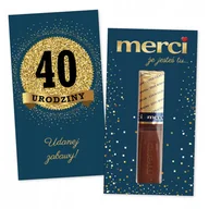 Bombonierki i czekoladki - 10x PODZIĘKOWANIA NA 40 URODZINY DLA GOŚCI merci lat - premium - GRANATOWY - miniaturka - grafika 1
