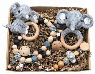 Prezent gryzak zawieszka do smoczka do wózka szary - Gryzaki dla dzieci - miniaturka - grafika 1