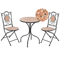 Meble ogrodowe - Beliani zestaw mebli balkonowych Składane ADRANO Metal Czarny - miniaturka - grafika 1