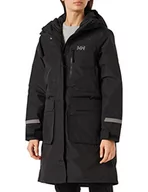 Kurtki damskie - Helly Hansen Damska kurtka Rigging Waterproof Breathable Rain Coat Jacket with Hood płaszcz, 990 CZARNY, XS - miniaturka - grafika 1