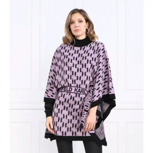 Karl Lagerfeld Ponczo | Relaxed fit | z dodatkiem wełny - Swetry damskie - miniaturka - grafika 1