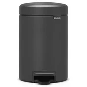 Kosze na śmieci - Brabantia Kosz na śmieci pedałowy NewIcon 3l mineral infinite grey 200465 - miniaturka - grafika 1