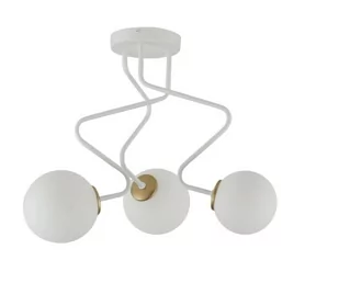 Sigma biało-złota lampa sufitowa szklane kule ZIGZAG 3 33305 potrójna lampa na sufit krótki żyrandol do pokoju 33305 - Lampy sufitowe - miniaturka - grafika 1