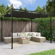Pawilony ogrodowe - vidaXL Pergola ze zwijanym dachem, antracytowa, 295x292x230 cm - miniaturka - grafika 1