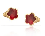 Biżuteria dla dzieci - Kolczyki dla dzieci czerwone kwiatuszki (P9218/3AU) - miniaturka - grafika 1