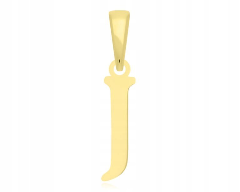 Złota Literka J Zawieszka Damska Gładka 585 Wisiorek Na Łańcuszek