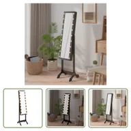 Lustra - The Living Store Lustro stojące z LED czarne 34x37x146 cm - miniaturka - grafika 1