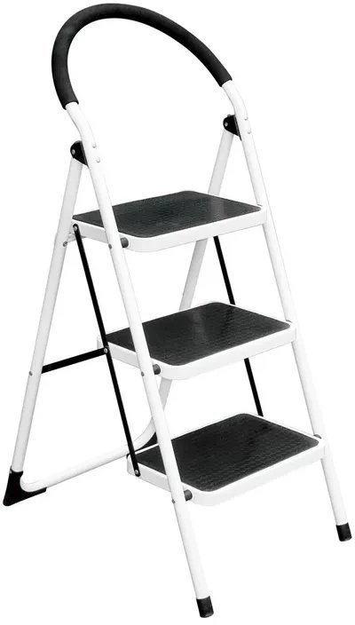 Haushalt 3 STEP STEEL LADDER BL-C103 WHITE