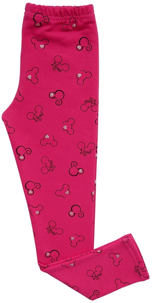 Legginsy GETRY dla dziewczynki print w MYSZKI bawełniane wygodne REVAJ 128 Amarant