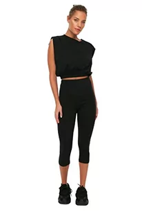 Trendyol Sportowe legginsy - brązowe - gładkie, Czarny, XS-S - Legginsy - miniaturka - grafika 1