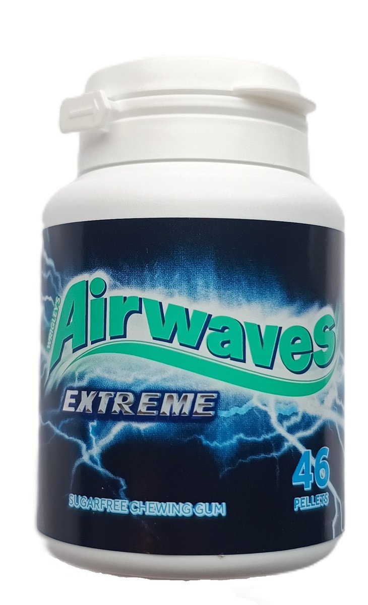 AIRWAVES EXTREME GUMA DO ŻUCIA BEZ CUKRU W BUTELCE - 46 drażetek (64g)